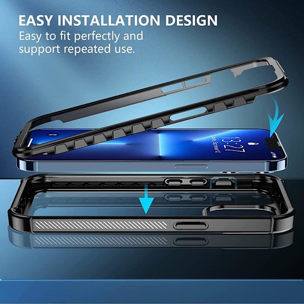 Shockproof Defence C4U Elegant Beskyttelsescover til iPhone 13 Mini 5.4 Tommer Sort