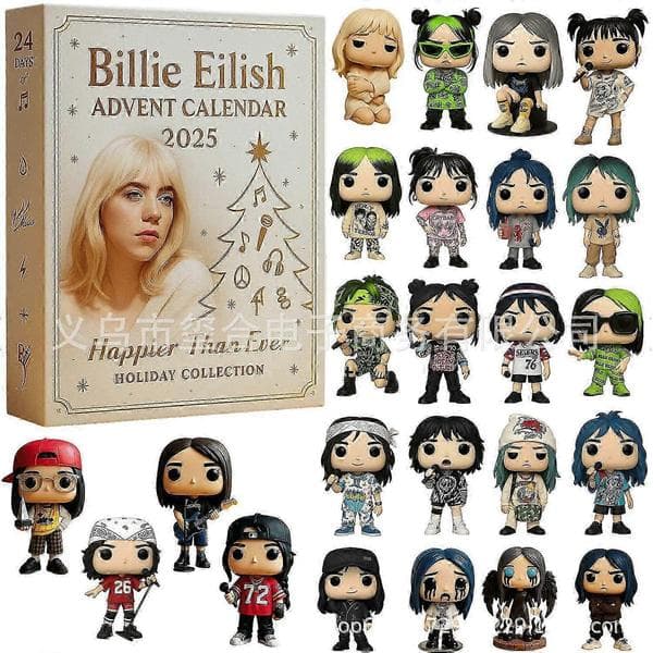 Billie Eilish 2025 Julkalender Kreativ Överraskningslåda 2D Akryldekorationer Billie Eilish 2025 Advent Calendar