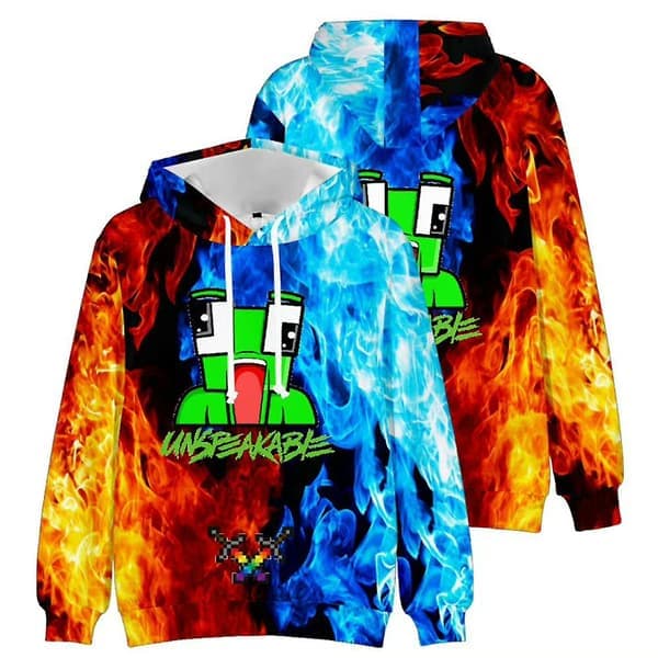 Unspeakable 3D-tryckt långärmad huvtröja för barn, pojkar 9-14 år, presenter 13-14 år