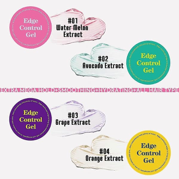 Høykvalitets Edge Control Gel med børste, Edge Control Hårgelé, Hårstyling Gel for flyvehår, Edge Control Gel for afrohår Pink