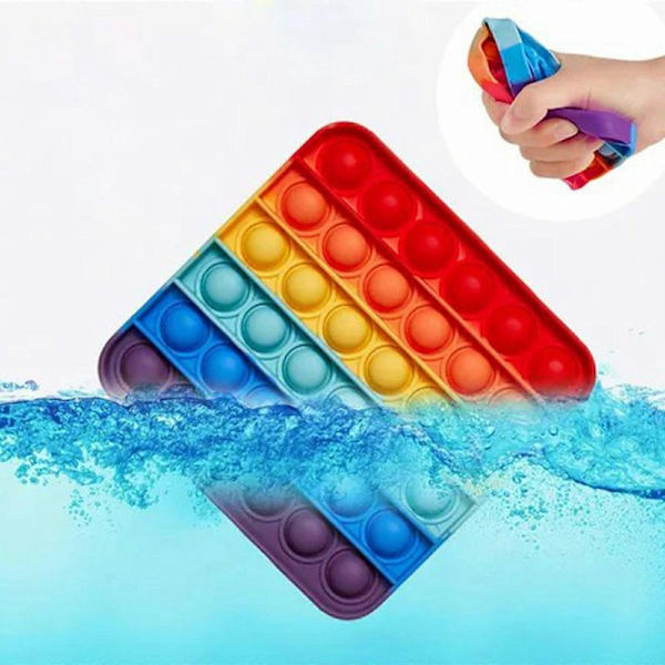 Regnbåge Pop It Fidget Leksak Silikon Bubbla Sensoriskt Spel Stress Relief Barn Pedagogisk Leksak[D]