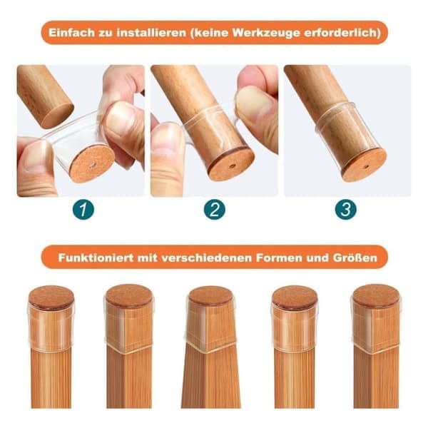 32 stk Møbelknotter / Stolbensbeskyttelse med Filt
