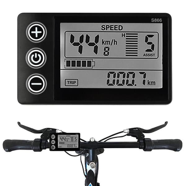 Ny LCD-skärm för E-cykel 24V/36V/48V Display E-cykel Elcykel