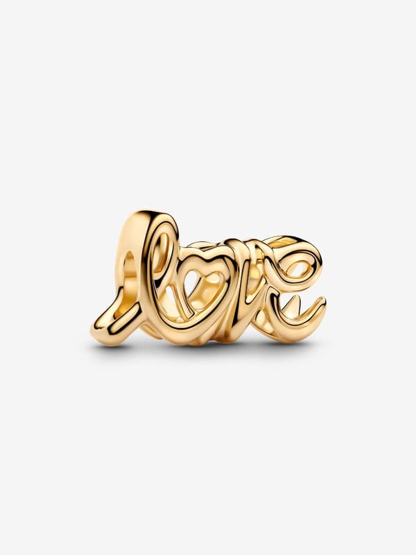Pandora - Handwritten Love Pendant - 14k Gold Plating