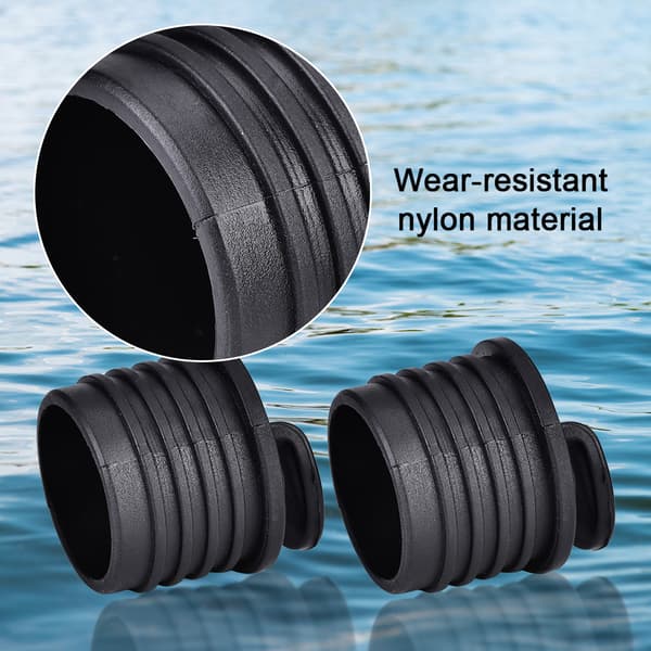 4-pack Boat Canoe Kayak Scupper Plug Drain Hole Stopper Accessories Black