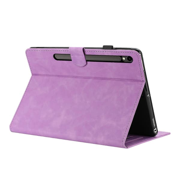 Tablet-etui til Samsung Galaxy Tab S10 Lite S10 FE S9 FE S9 kortholder stativ sommerfugl blomsterprint Light purple Light Purple