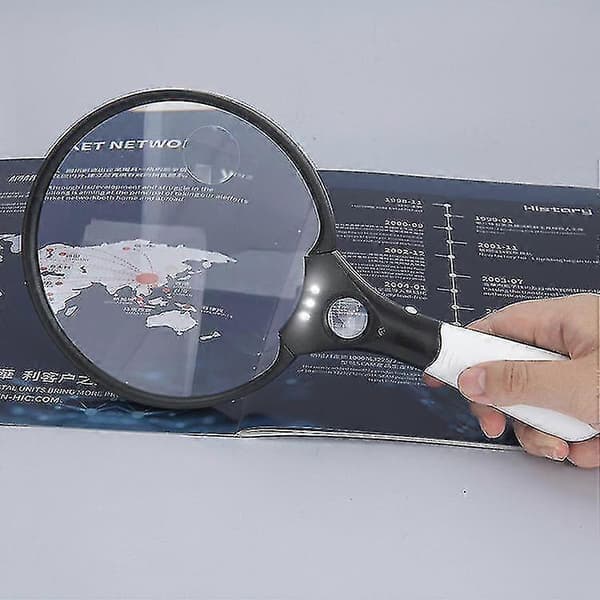 Magnifying Glass with Light, Magnifier 13.7 cm Extra Large Magnifying Glass, 3 Bright LED Lights