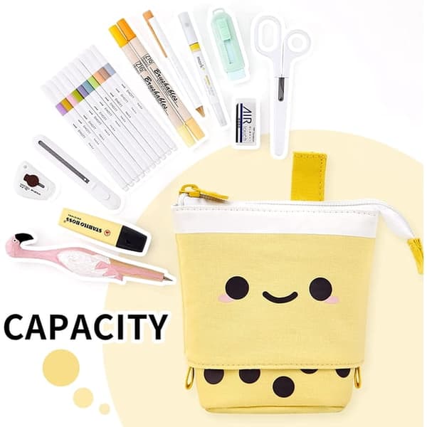 Cute Pencil Case Standing Pen Holder Telescopic Pencil Bag 1-pack