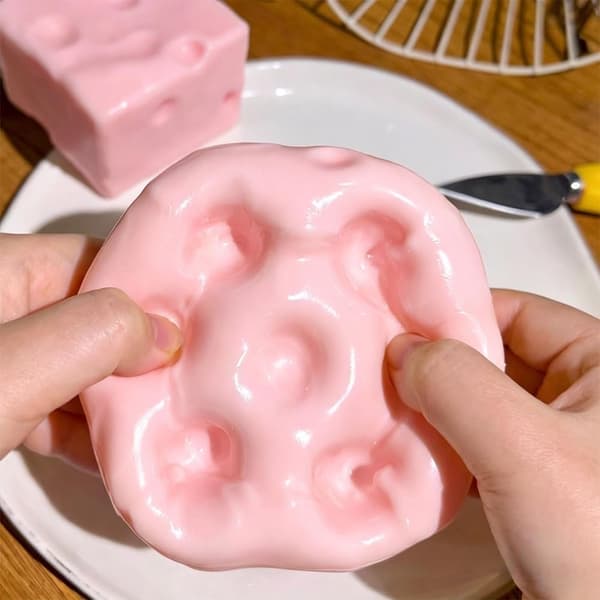 Big Cheese Squishy, Jumbo Squishy Cheese Luck kläm ost tryckbollar, mjuk långsam-rebound kub sensorisk stressavlastning,