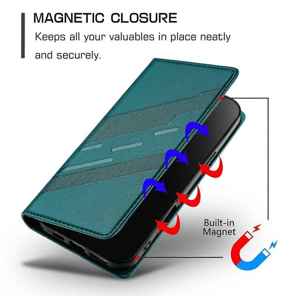 Preget lommebok PU-deksel til OnePlus Nord 4 Dark green For OnePlus Nord 4