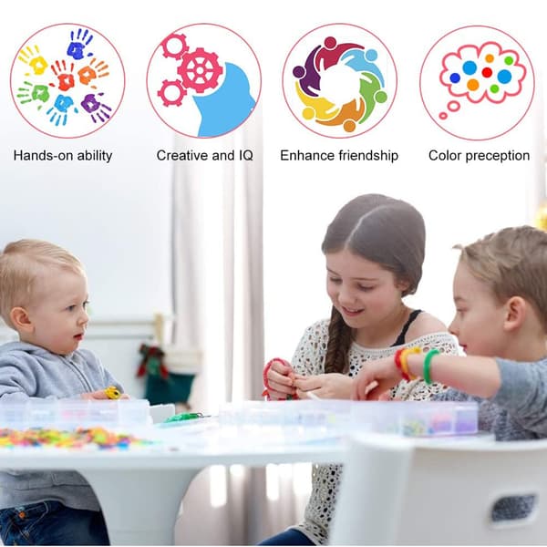 Farverigt Loom Bands Sæt DIY Gummibånd Kit til DIY Armbånd Halskæder