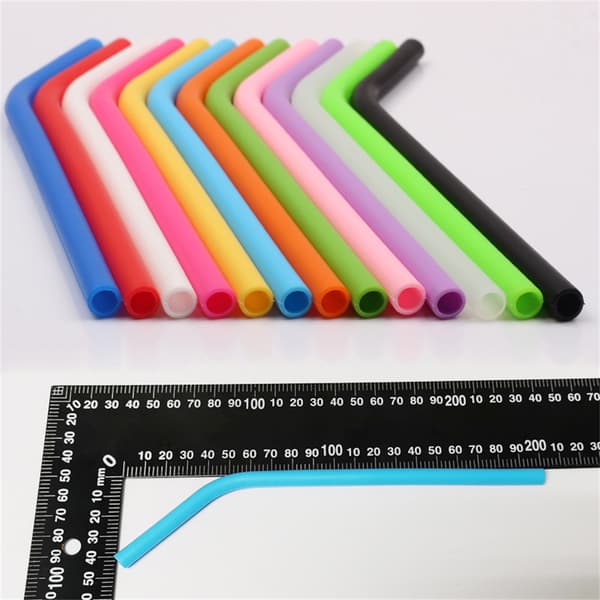 Silikoniset uudelleenkäytettävät pillit juomatarvikkeet 8pcs random color