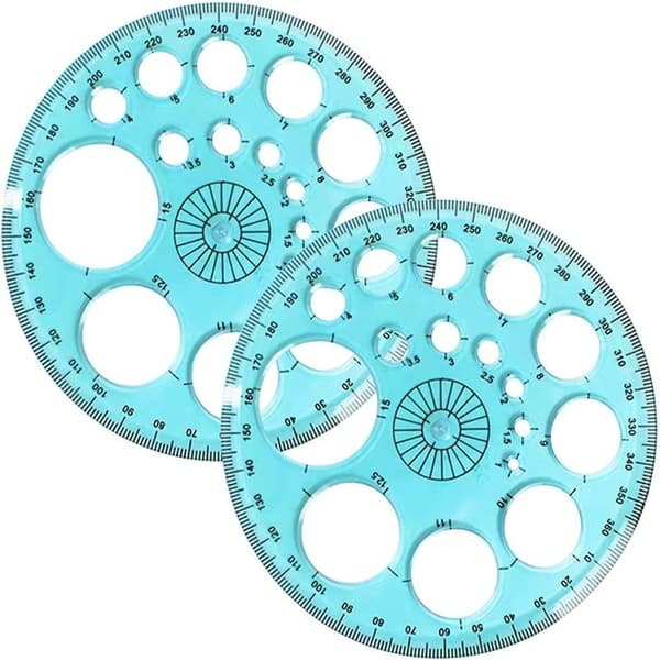 Geometric Round Ruler from Pieces, Round Drawing Template, 360° Protractor, Round Stencil Ruler, Multifunctional Drawing Ruler, Painting Measuring Ruler