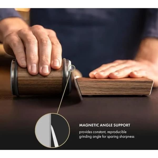 Roller Knife Sharpener for Kitchen Knives - 15° and 20° Industrial Diamonds - Precise Sharpening System - Instant Results