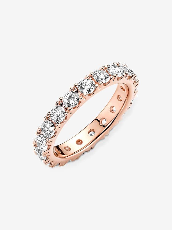 Pandora - Sparkling Row Eternity Ring - 14k rose gold plating Circumference: 54mm