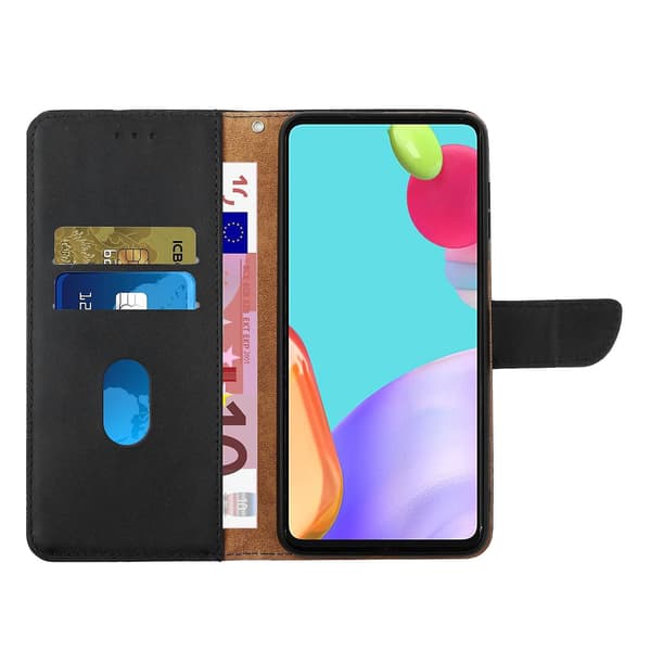 HT02 Ekte skinntelefondeksel til Samsung Galaxy M15 5G Black