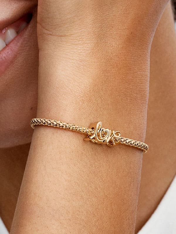 Pandora - Handwritten Love Pendant - 14k Gold Plating