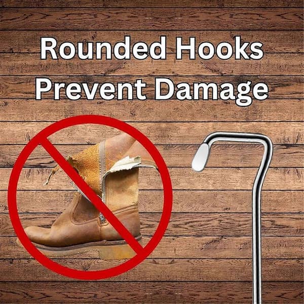 2-pakke støvelkroker og -drager for cowboyboots, trehåndtak