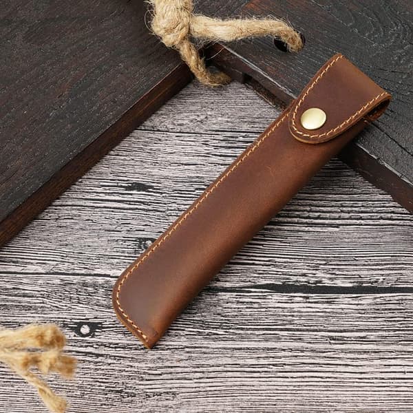 1PC Brun Mjuk Pennfodral, Läder Pennhållare, Läder Pennfodral, wi