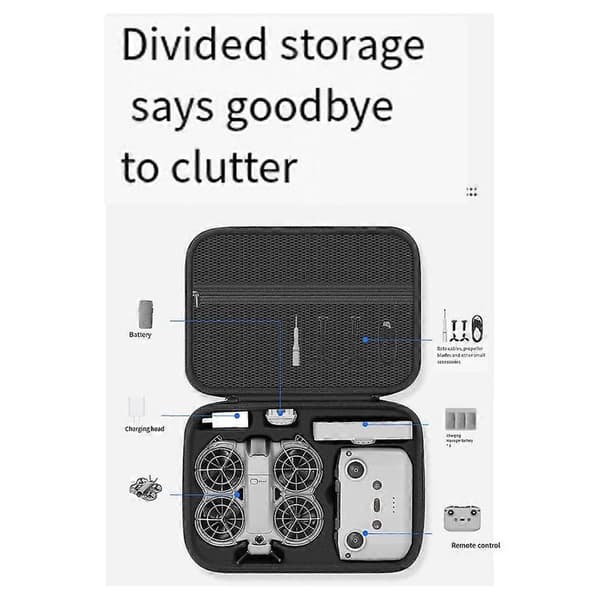 För DJI NEO 2 Combo Bärväska PU Förvaringsväska Stänksäker Axelväska för Drönartillbehör Resevänlig B Gray