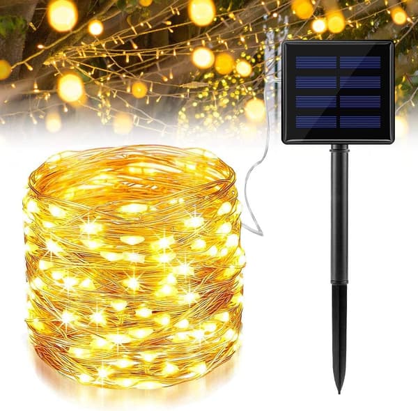 Aurinkokennovalot ulkokäyttöön, 200LED 22M 8 tilaa IP65 vedenkestävä Fa