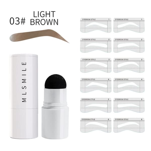 1 sæt Perfekt Et-trins Øjenbrynsstempel-k light brown