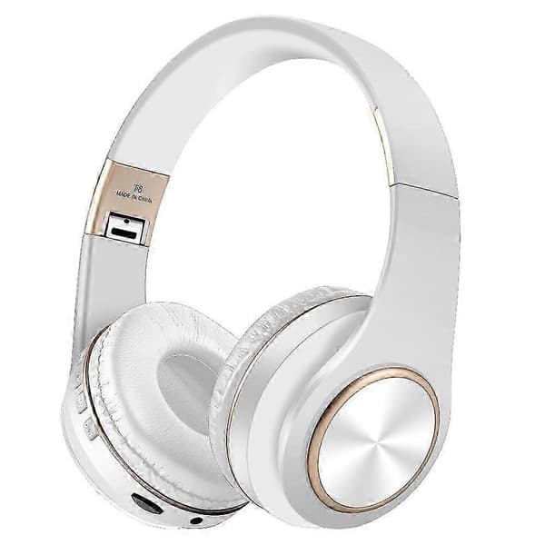 MP3-afspiller Støjreducerende hovedtelefoner Bluetooth T8 Sammenfoldelig med lydkabel Bluetooth-øretelefon Headset Hovedtelefoner Store øretelefoner 26s grey
