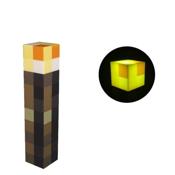 Minecraft Brownstone Fakkel - 28 cm LED Natlampe - USB C