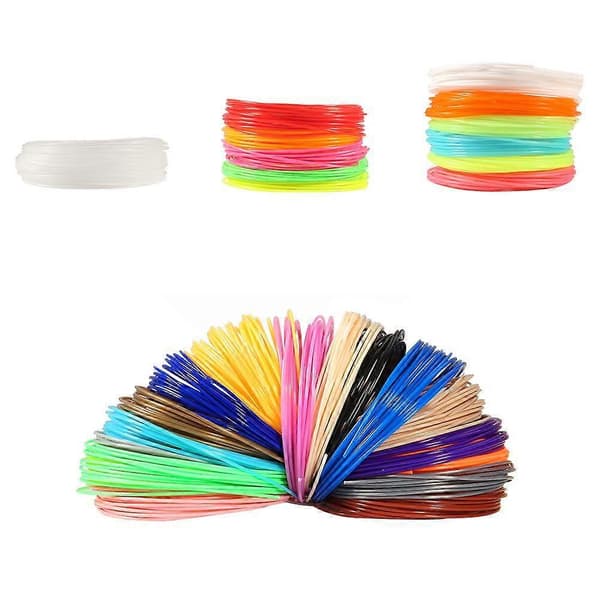 Praktisk og smuk 5M x 10 farver PLA-plast til 3D-pen 10 farver 3D-printerfilament Udskrivningsmaterialer Tilbehør