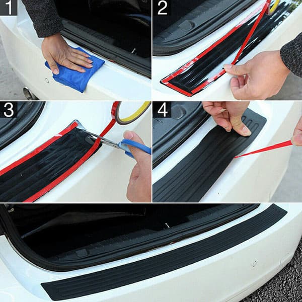 Rear Bumper Protector Universal Rubber Scratch-Resistant Trunk Sill Guard Exterior Accessories Trim Cover for SUV/Cars