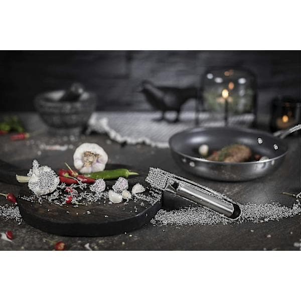 Rikon Epicurean Hvitløkspresse, Rustfritt Stål, 6,5 x 1 x 1,5 Tommer, Sølv