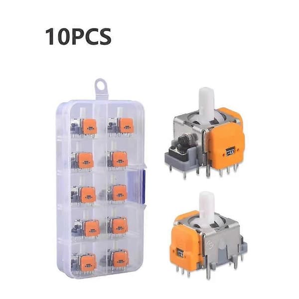 10 stk. Hall Elektromagnetisk Joystick til Switch Pro Gamepad Reparationsdele Joystick Modul Uden Drifting Thumbsticks Yellow