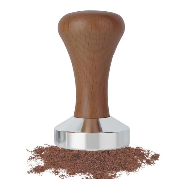 58 mm Tamper, Kaffetamper, 58 mm Espressotamper, Rustfrit stål og træhåndtag