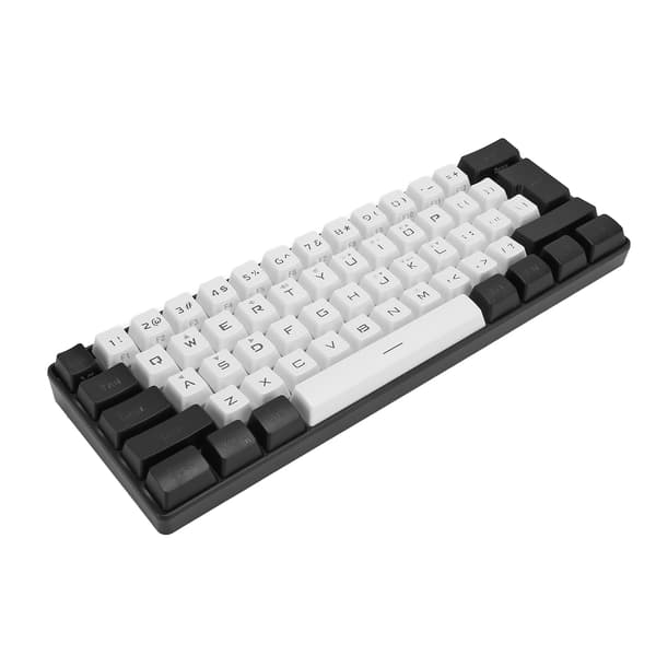 G61 Mini RGB Keyboard LED Backlight 61 Keys Ergonomic Mechanical Feel Wired Gaming Keyboard for Office Business White