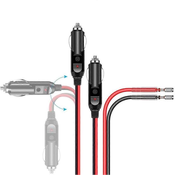 Bil Erstatning 12V/24V Sigarettennerplugg med Ledning og Kabling Enkelthode Terminal Lighter DIY Strømledning