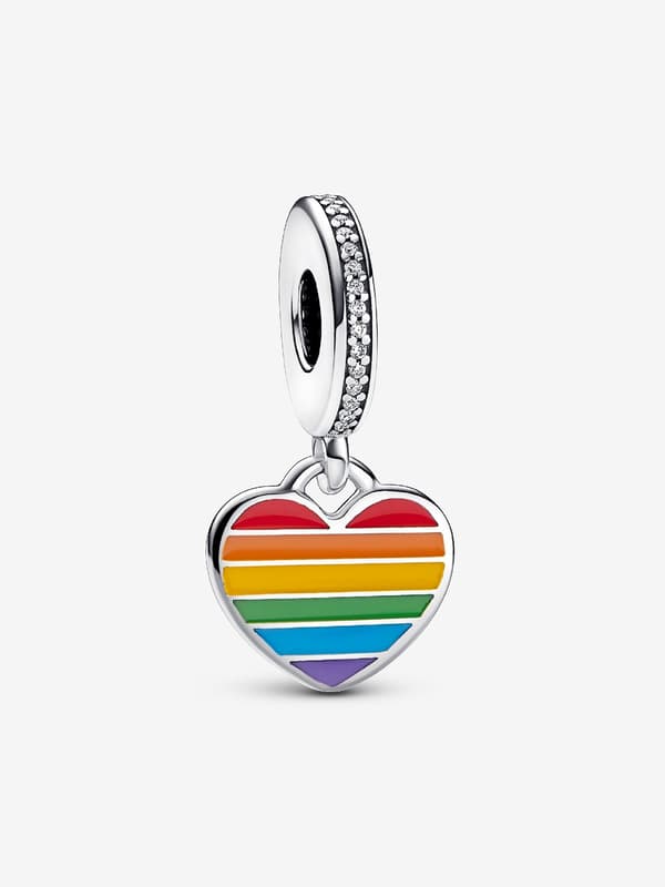 Pandora - Pride Rainbow Heart Dangle Charm - Sterling Silver