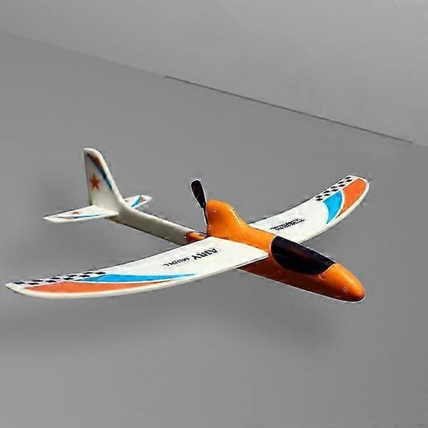 Strømlinet ornament pædagogisk elektrisk håndkastemodel DIY sjov svævefly EPP skumkondensator gave flylegetøj børn 26s Orange