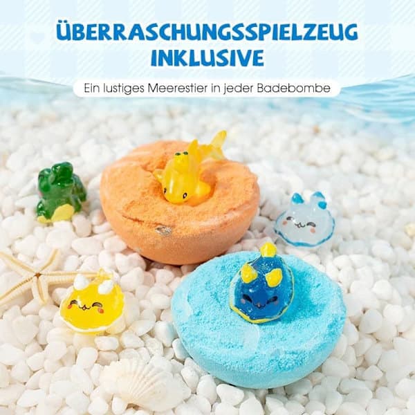Gift Box with 12 Bath Bombs for Kids | Bath Bombs with a Surprise Inside for Kids | Organic