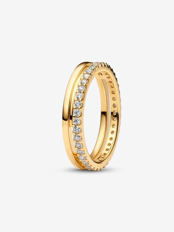 Pandora - Dobbel rad ring - 14k gullbelegg Omkrets Circumference: 54mm