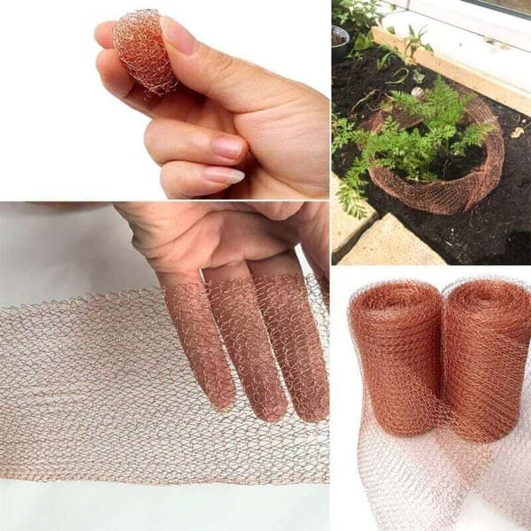 Kobbernet, 1 rulle med 6 meter kobbernet, kobbernet mod snegle, mus, fugle og nematoder, havebeskyttelse mod gnavere, strikket kobber