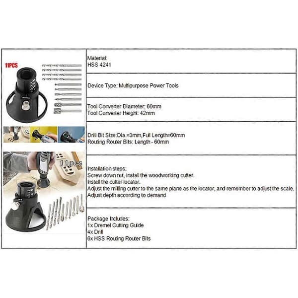 Dremel Graverings HSS Fres Router Borbitssett Multiverktøy