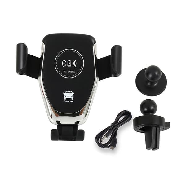Universal trådløs billader mobil lader mobilholder Qi svart black