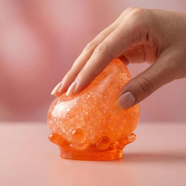 Squishy Stressboll, Vattendroppe Fidget Stressboll, Squishy Stresskub-Droppe Maltsockerbollar Sensorisk (Rosa)