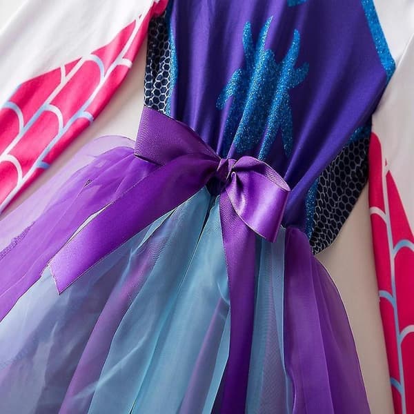 Ghost Spider-inspirert drakt Spider Gwen-inspirert drakt Ghost Spider hettegenser Spider Gwen Cosplay Tutu-Xin 8T