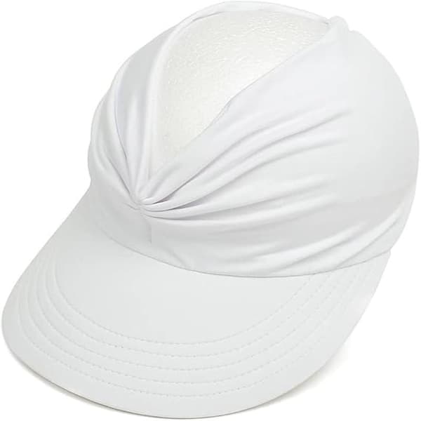Solhattar för kvinnor Bredbrättad visir UV-skydd Sommarstrandhatt för kvinnor Vikbara golfhattar white