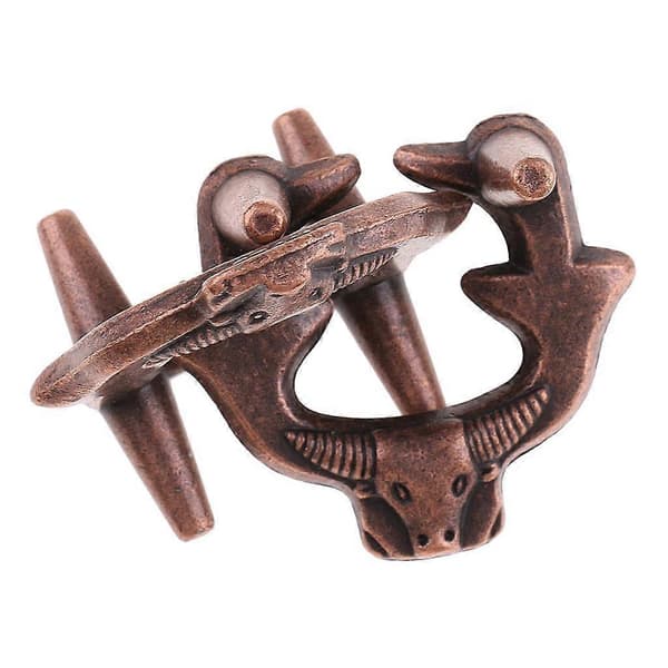 2xBull Lock Puzzle Klassisk Metal Hjernevridende IQ Test Legetøj til Voksne Børn 2 Pcs