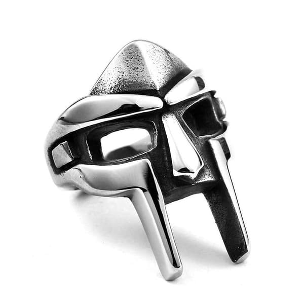 Doom Maske Gladiator Stil Ring Metall Sølv Rustfritt Stål Størrelse 7-14 12