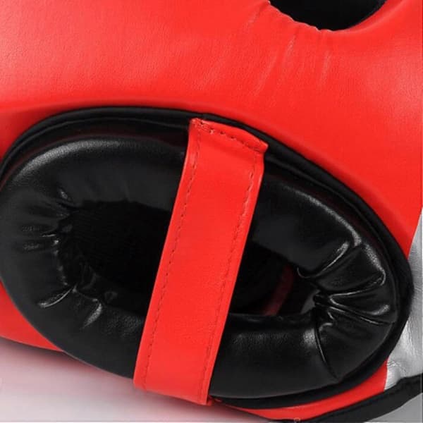 Boksehodeplagg Ansiktsbeskyttelseshjelm Ventilert Polstret Panne og Øre Full Beskyttelse Ansiktsbeskyttelse for Muay Thai Grappling Rød S 26s