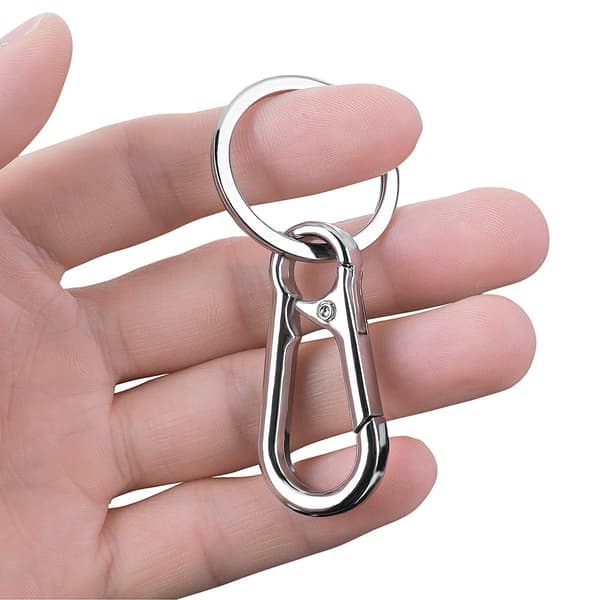 Metal Keychain Carabiner Key Ring Key Chain Clips Hook Holder for Unisex, 4-Pack