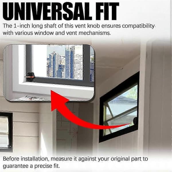 3-pak Sort 1-tommers RV Vinduesventilationsknap